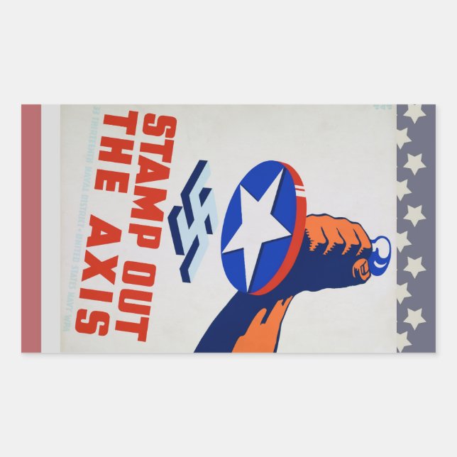 Stamp Out The Axis! Rectangular Sticker (Front)