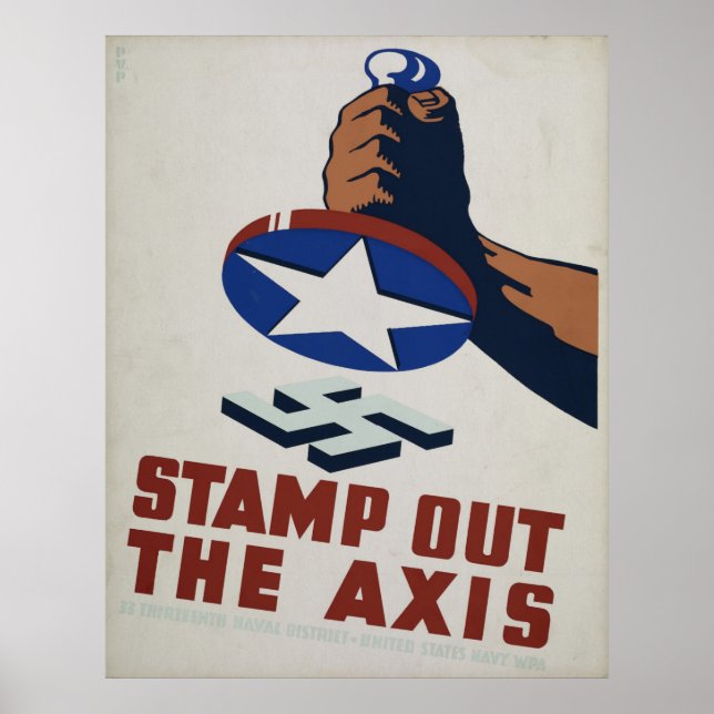 Stamp Out The Axis WPA Vintage Poster (Front)