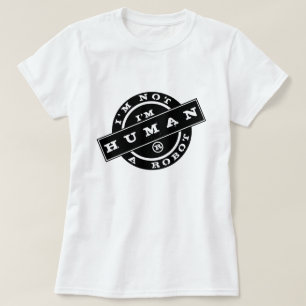 Stamp T-Shirt with Text - I'm Not A Robot