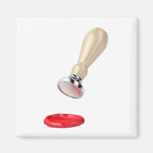 Stamp tool with wooden handle and wax seal magnet
