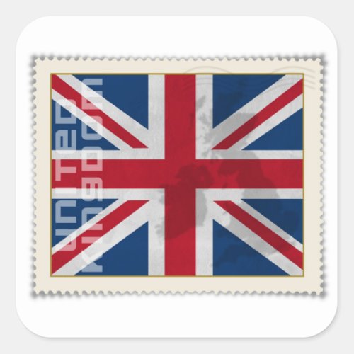 Stamp United Kingdom Square Sticker