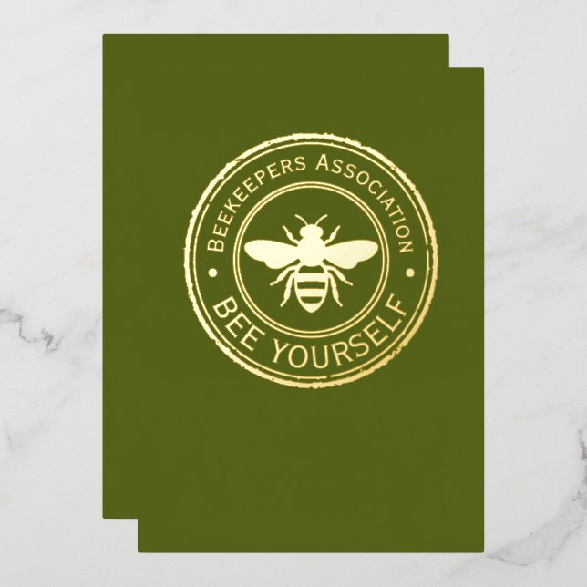 Stamp - YOUR TEXT - BEE 1 - Fan Fun Foil Invitation (Front/Back)