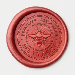 Stamp - YOUR TEXT - BEE 1 - Fan Fun Wax Seal Sticker