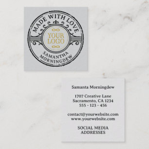 Stamp - YOUR TEXT & LOGO 1 Square Business Card