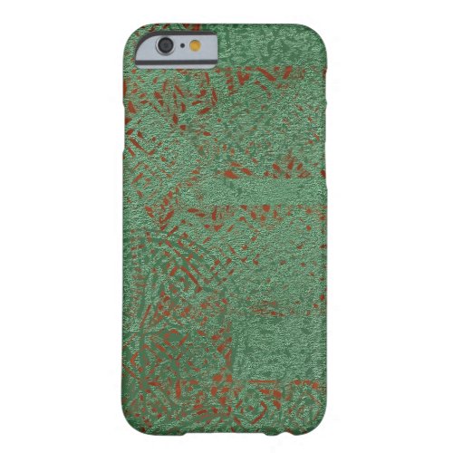 Stamped Celtic Pattern Design in Green and Rust Barely There iPhone 6 Case