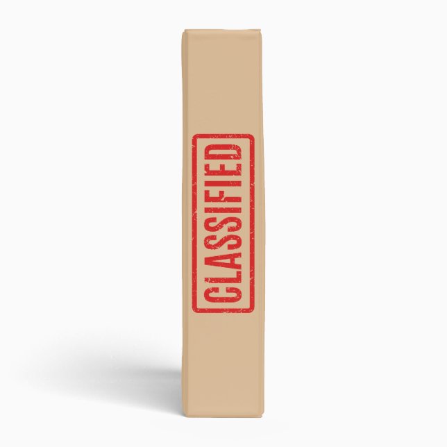 Stamped Classified 3 Ring Binder (Spine)