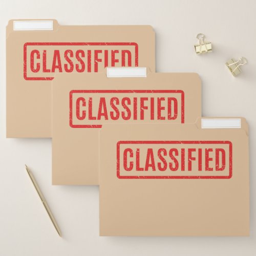 Stamped Classified File Folder