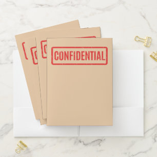 Stamped Confidential Pocket Folder