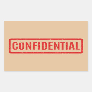 Stamped Confidential Rectangular Sticker