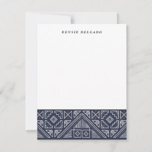 Stamped Geometric Stationery - Blueberry Note Card