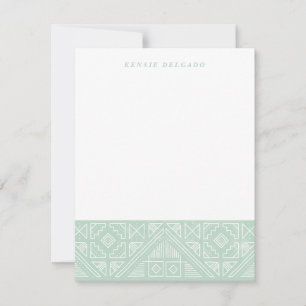 Stamped Geometric Stationery - Mint Note Card