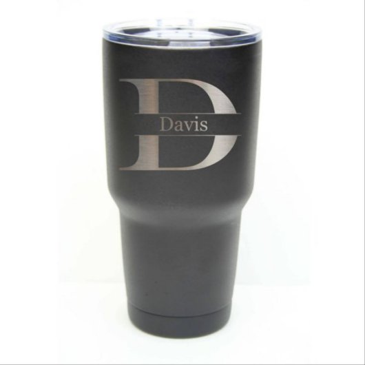 Stamped Monogram Engraved Stainless Steel Tumbler (Front)