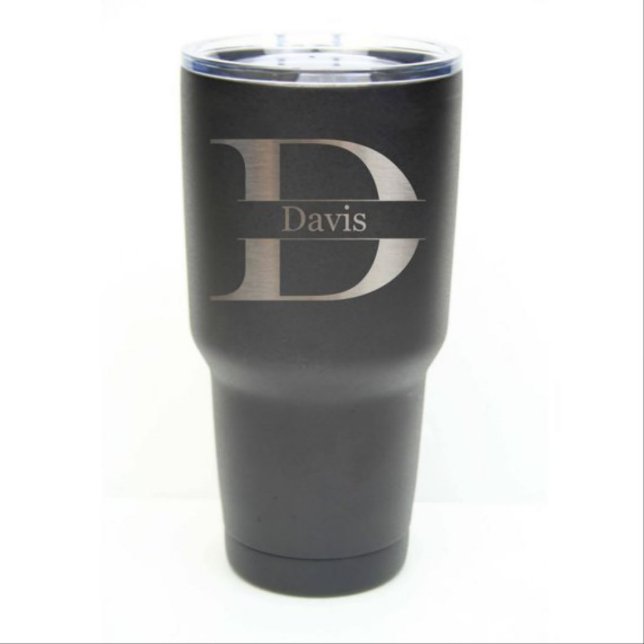 Stamped Monogram Engraved Stainless Steel Tumbler (Front)
