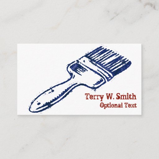Customizable Stamped Paint Brush Business Card