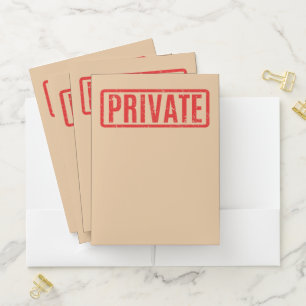 Stamped Private Pocket Folder