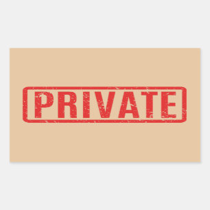 Stamped Private Rectangular Sticker