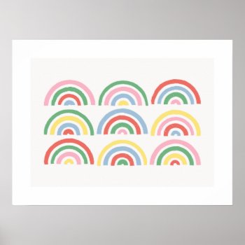 Stamped Rainbows Kids' Art Print - Cherry by AmberBarkley at Zazzle