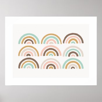 Stamped Rainbows Kids' Art Print - Coffee by AmberBarkley at Zazzle