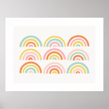 Stamped Rainbows Kids' Art Print - Tangerine by AmberBarkley at Zazzle