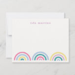 Stamped Rainbows Kids Stationery Card - Teal at Zazzle