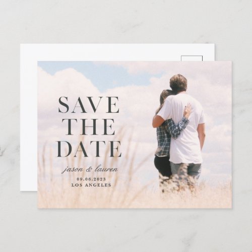 Stamped Serif Wording Announcement Postcard