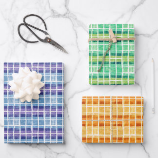 Stamped Squares Wrapping Paper Sheets