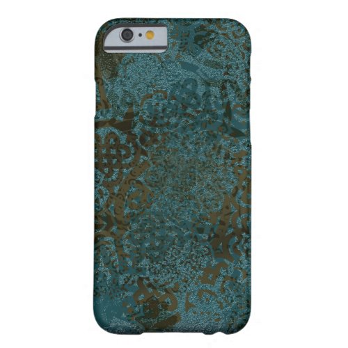 Stamped Teals Greens and Black Celtic Design Barely There iPhone 6 Case