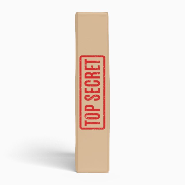 Stamped Top Secret 3 Ring Binder (Spine)
