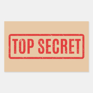 Stamped Top Secret Rectangular Sticker