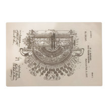 Stamped Vintage Patent of the Typewriter