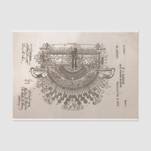 Stamped Vintage Patent of the Typewriter Tissue Paper
