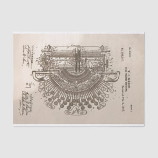 Stamped Vintage Patent of the Typewriter Tissue Paper
