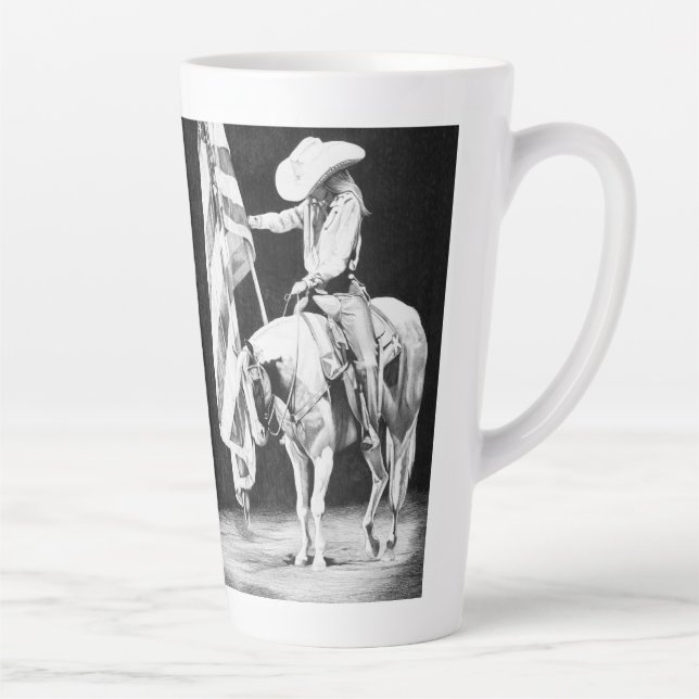 Stampede Prayers (ballpoint) Latte Mug (Right)
