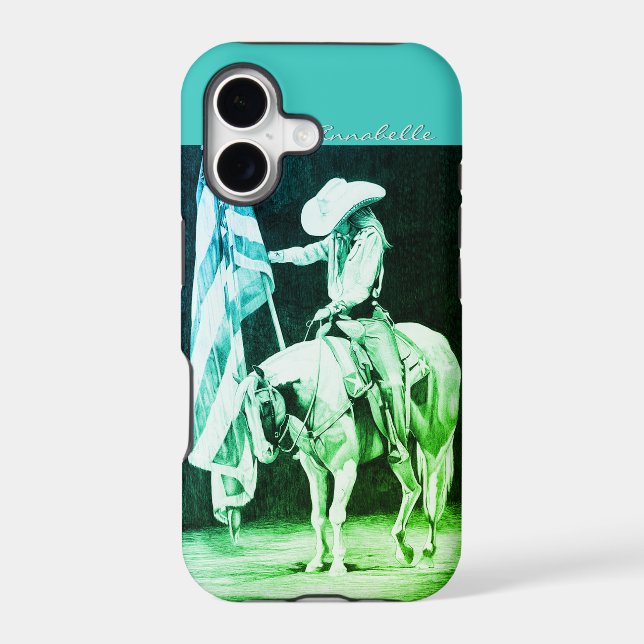 Stampede Prayers (teal) Iphone Case (Back)