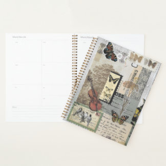 Stamps Vintage Ephemera Decoupage Planner