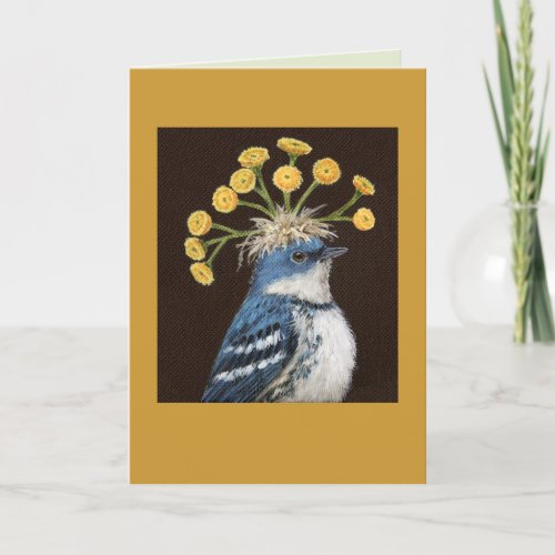 Stan the cerulean warbler card