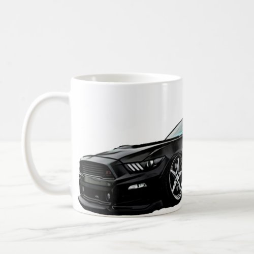 Stanced Black Mustang S550 Coffee Mug