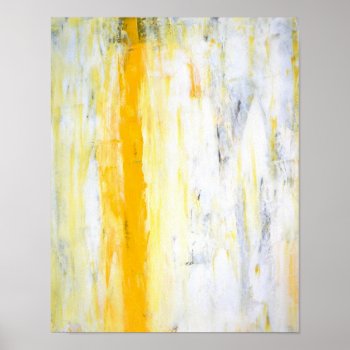 'stand Aside' Grey And Yellow Abstract Art Poster by T30Gallery at Zazzle