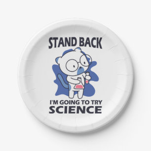 Stand Back - Adorable Cat Scientist Experimenting Paper Plates