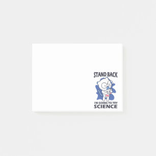 Stand Back - Adorable Cat Scientist Experimenting Post-it Notes