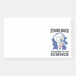 Stand Back - Adorable Cat Scientist Experimenting Post-it Notes