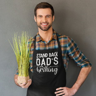 Stand Back Dad's Grilling BBQ Large Black Apron
