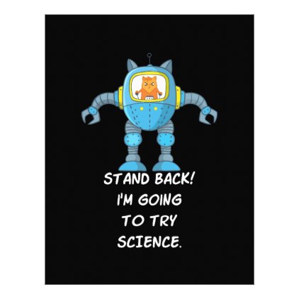 Stand Back Going To Try Science Funny Robot Cat Letterhead