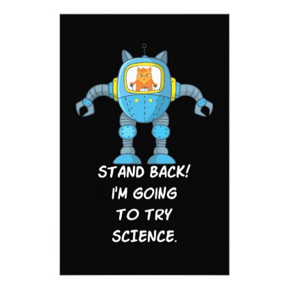 Stand Back Going To Try Science Funny Robot Cat Stationery