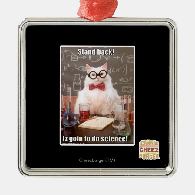 Stand back! metal ornament (Front)