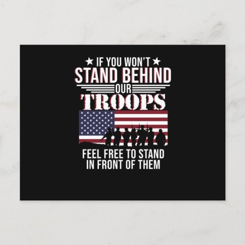 Stand Behind Our Troops Happy Veterans Day Support Invitation Postcard