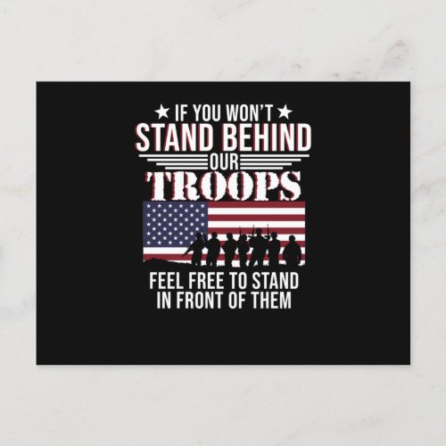 Stand Behind Our Troops Happy Veterans Day Support Postcard