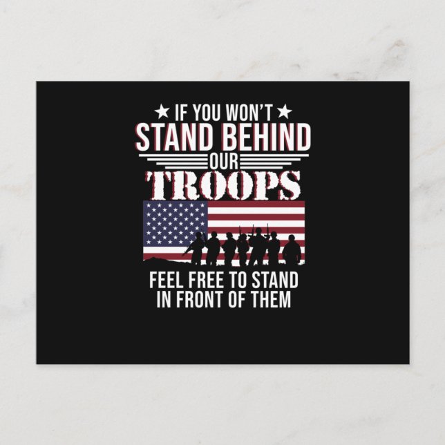 Stand Behind Our Troops Happy Veterans Day Support Postcard (Front)