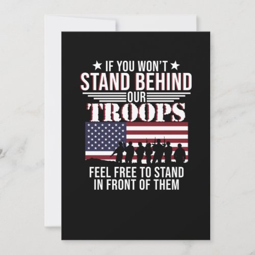 Stand Behind Our Troops Happy Veterans Day Support Thank You Card