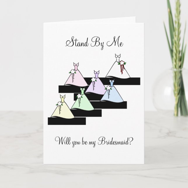 Stand By Me Bridesmaids on Stairs Invitation (Front)